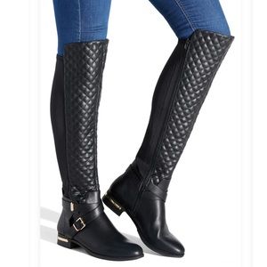 SHOE DAZZLE quilted riding boots